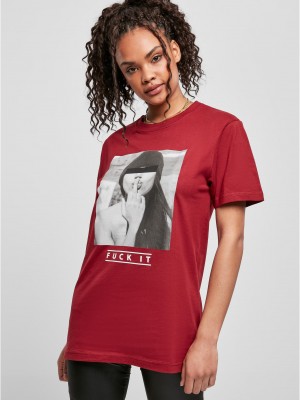 Тениска Ladies F#?KIT Tee burgundy XXL