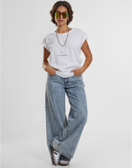 Тениска Ladies Cocktail O'Clock Tee T-Shirt Round Neck white XXL