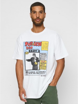 Тениска Eazy-E RAP Magazine Oversize Tee white XXL