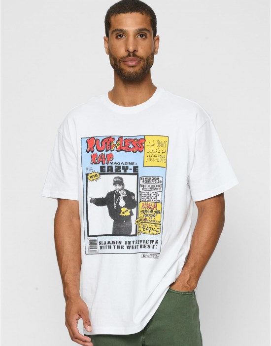 Тениска Eazy-E RAP Magazine Oversize Tee white XXL