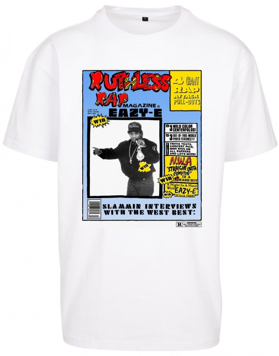 Тениска Eazy-E RAP Magazine Oversize Tee white XXL