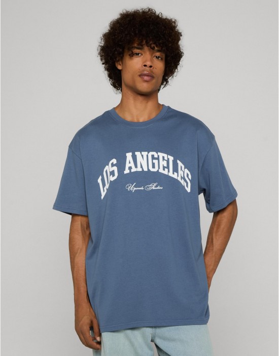 Тениска L.A. College Oversize Tee vintageblue XXL Тениска L.A. College Oversize Tee vintageblue XXL