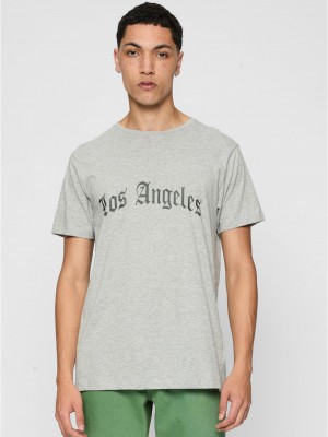 Тениска Los Angeles Wording Tee heather grey XXL Тениска Los Angeles Wording Tee heather grey XXL
