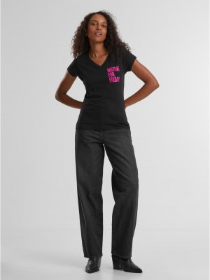 Тениска Ladies Waiting For Friday Box Tee black XS
