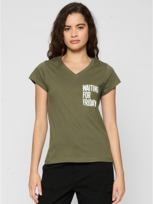 Тениска Ladies Waiting For Friday Box Tee olive XS