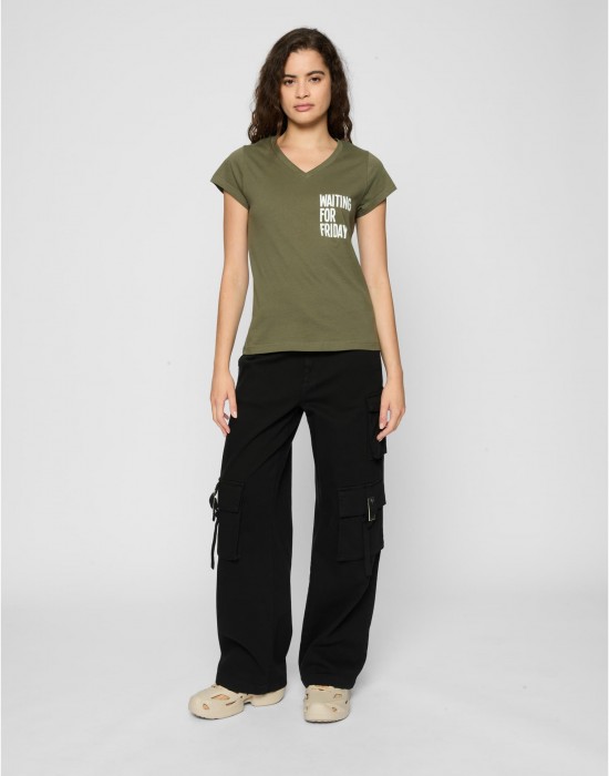 Тениска Ladies Waiting For Friday Box Tee olive XS