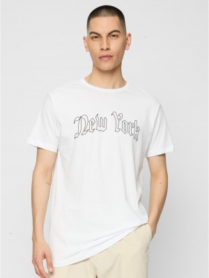 Тениска New York Wording Tee white XL