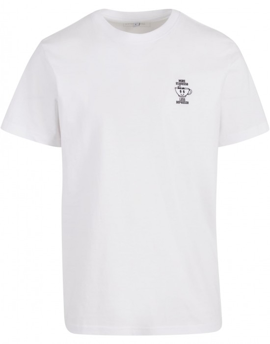 Тениска More Espresso Less Depresso Tee EMB white XXL Тениска More Espresso Less Depresso Tee EMB white XXL