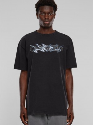 Тениска Cagedchrome Acid Heavy Oversize Tee black XXL Тениска Cagedchrome Acid Heavy Oversize Tee black XXL