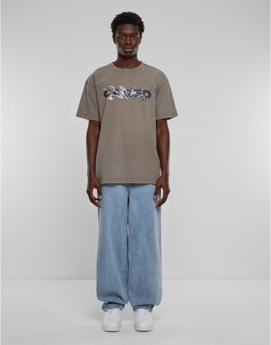 Тениска Cagedchrome Acid Heavy Oversize Tee asphalt XXL