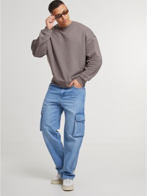 Мъжки Пуловер DEF Basic Crewneck Pullover tornado XL Мъжки Пуловер DEF Basic Crewneck Pullover tornado XL