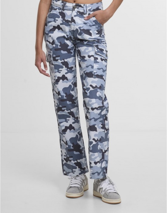 Дънки DEF Straight Fit Jeans blue camo XS