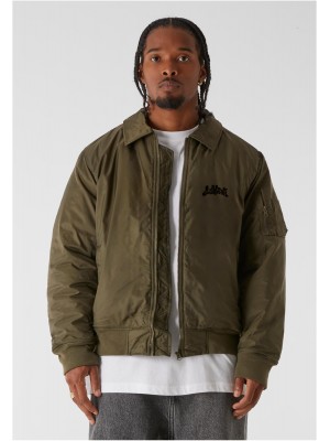 Мъжко Бомбър Яке LOST YOUTH COLLAR BOMBER JACKET dark olive XXL