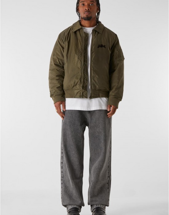 Мъжко Бомбър Яке LOST YOUTH COLLAR BOMBER JACKET dark olive XXL