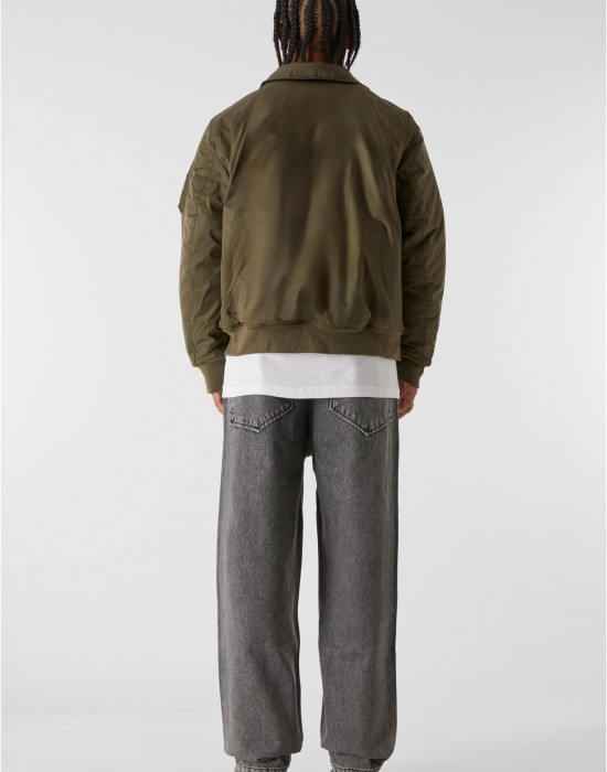 Мъжко Бомбър Яке LOST YOUTH COLLAR BOMBER JACKET dark olive XXL