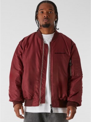 Мъжко Бомбър Яке MJG BOMBER JACKET burgundy XXL
