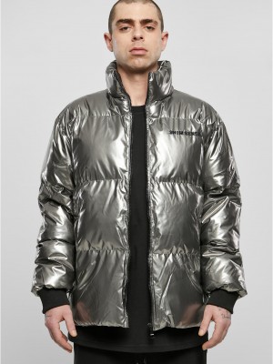 Мъжко Пухено Яке Sense Shiny Puffer Jacket silver metal XXL