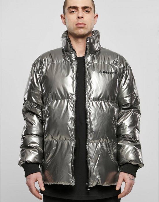 Мъжко Пухено Яке Sense Shiny Puffer Jacket silver metal XXL