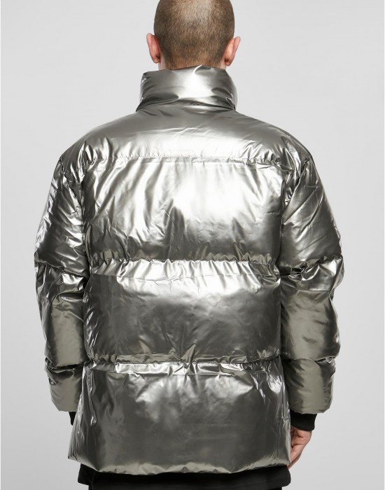 Мъжко Пухено Яке Sense Shiny Puffer Jacket silver metal XXL