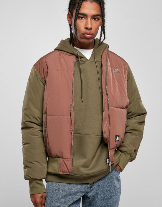 Мъжко Бомбър Яке Starter Quilted Bomber Jacket bark/darkolive XXL