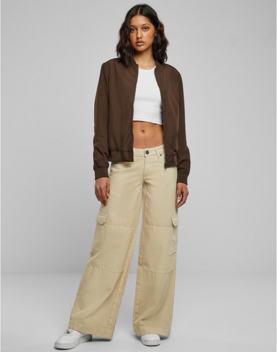 Дамско Бомбър ЯкеLadies Light Bomber Jacket brown XXL