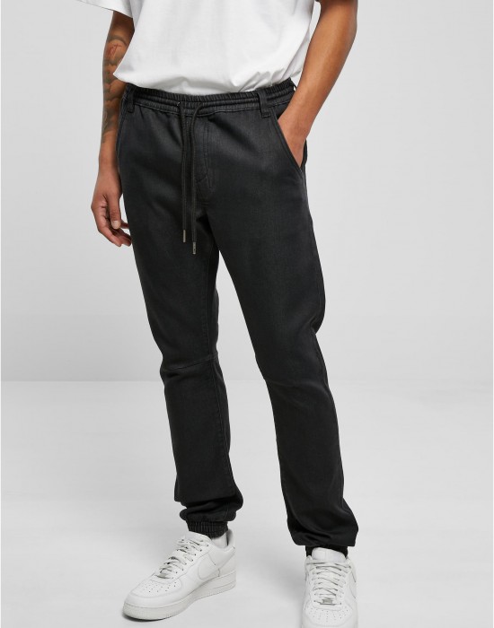 Мъжки Дънки Knitted Denim Jogpants realblack washed XXL