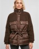 Дамско Пухено Яке Ladies Sherpa Mix Puffer Jacket brown XXL