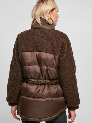 Дамско Пухено Яке Ladies Sherpa Mix Puffer Jacket brown XXL Дамско Пухено Яке Ladies Sherpa Mix Puffer Jacket brown XXL