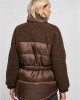 Дамско Пухено Яке Ladies Sherpa Mix Puffer Jacket brown XXL