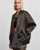 Дамско Бомбър ЯкеLadies Oversized Satin Bomber Jacket black XXL