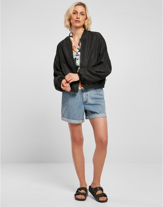 Дамско Бомбър ЯкеLadies Recycled Batwing Bomber Jacket black XXL