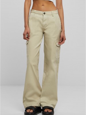 Дамски Дънки с Висока ТалияLadies High Waist Straight Denim Cargo Pants offwhite raw 29