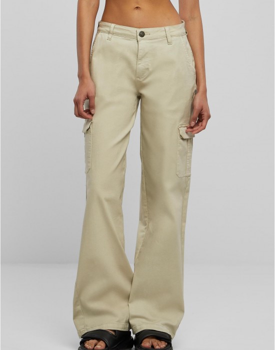 Дамски Дънки с Висока ТалияLadies High Waist Straight Denim Cargo Pants offwhite raw 29