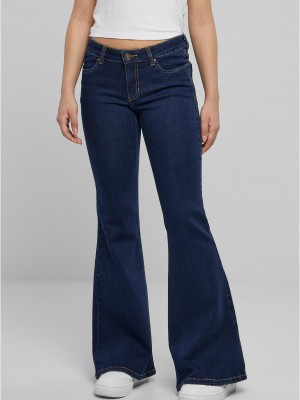 Дамски Дънки Ladies Organic Low Waist Flared Denim mid indigo washed 29