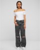 Дамски Дънки Ladies Distressed 90's Wide Leg Denim Pants black charcoal washed 29