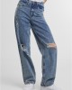 Дамски Дънки Ladies Distressed 90's Wide Leg Denim Pants vintage lightblue washed 29