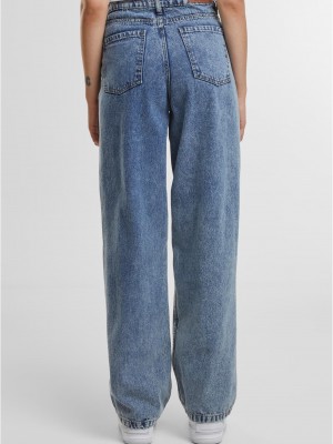 Дамски Дънки Ladies Distressed 90's Wide Leg Denim Pants vintage lightblue washed 29