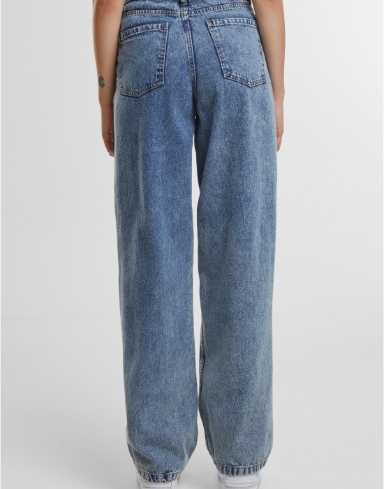 Дамски Дънки Ladies Distressed 90's Wide Leg Denim Pants vintage lightblue washed 29