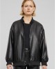 Дамско Бомбър ЯкеLadies Synthetic Leather Bomber Jacket black XXL