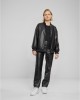 Дамско Бомбър ЯкеLadies Synthetic Leather Bomber Jacket black XXL
