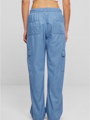 Дамски Дънки Ladies Light Denim Cargo Pants skyblue washed XXL