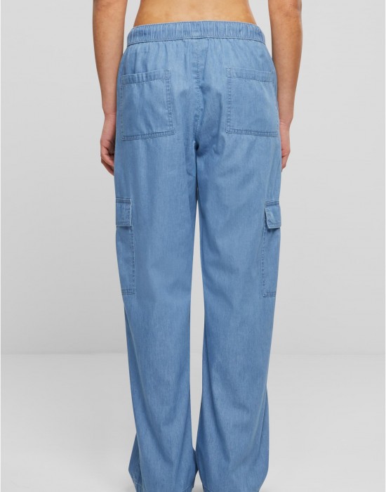 Дамски Дънки Ladies Light Denim Cargo Pants skyblue washed XXL