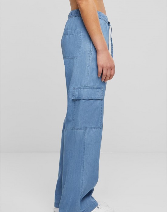 Дамски Дънки Ladies Light Denim Cargo Pants skyblue washed XXL