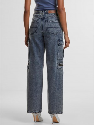 Дамски Дънки Ladies Loose Utility Denim Pants dirty washed 29