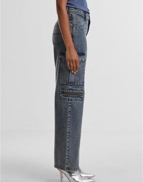 Дамски Дънки Ladies Loose Utility Denim Pants dirty washed 29