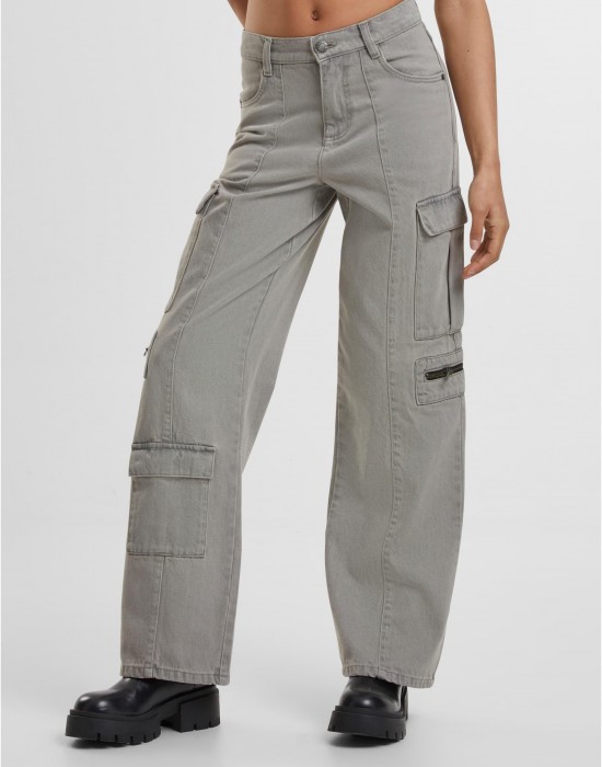 Дамски Дънки Ladies Loose Utility Denim Pants lighter dirty washed 29