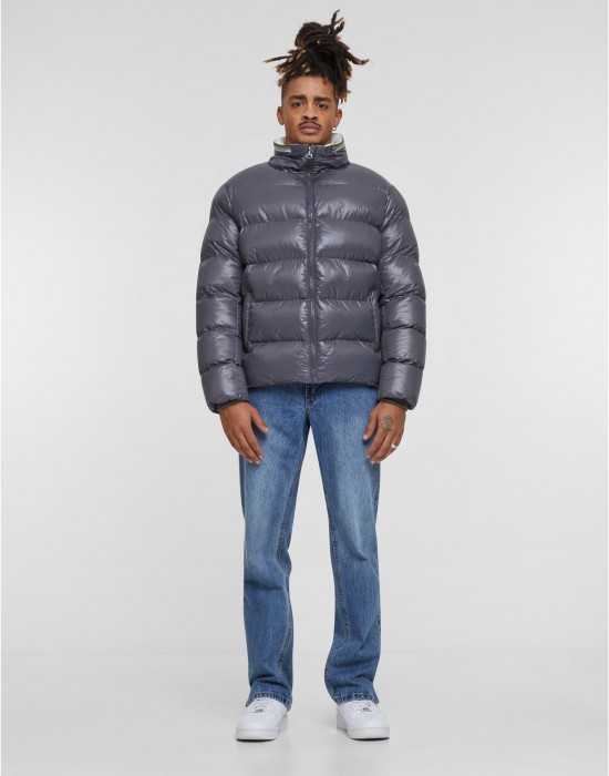 Мъжко Пухено Яке Recycled Zip neck Puffer Jacket darkstone XXL