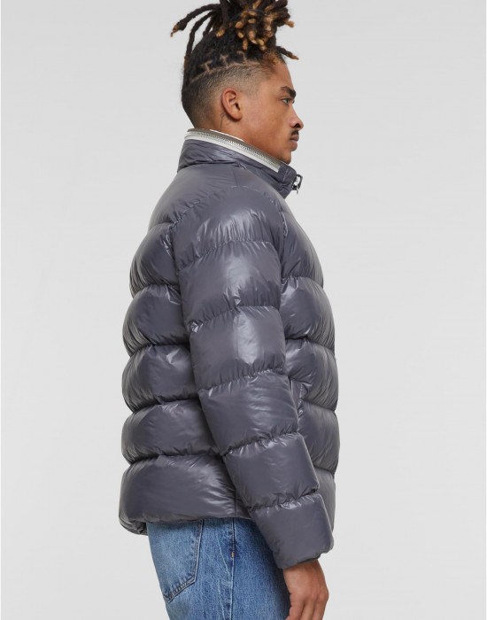 Мъжко Пухено Яке Recycled Zip neck Puffer Jacket darkstone XXL