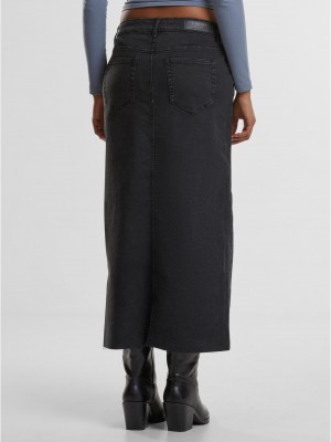 Дамски Дънки Ladies High Slit Denim Skirt black washed 29