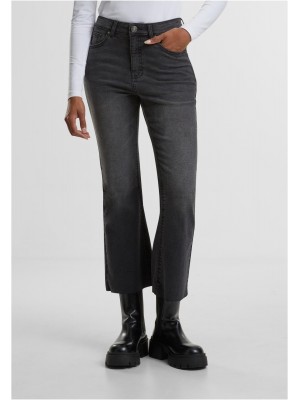 Дамски Дънки Ladies Cropped Flared Denim Pants black washed 29